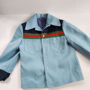 Vintage Solitaire Blue Toddler Snap Up Jacket
